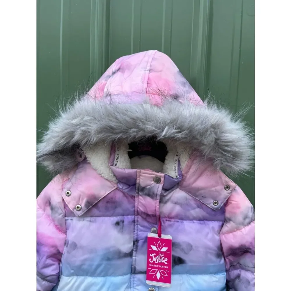 Girls Justice Matte Puffer Bomber Coat Size S